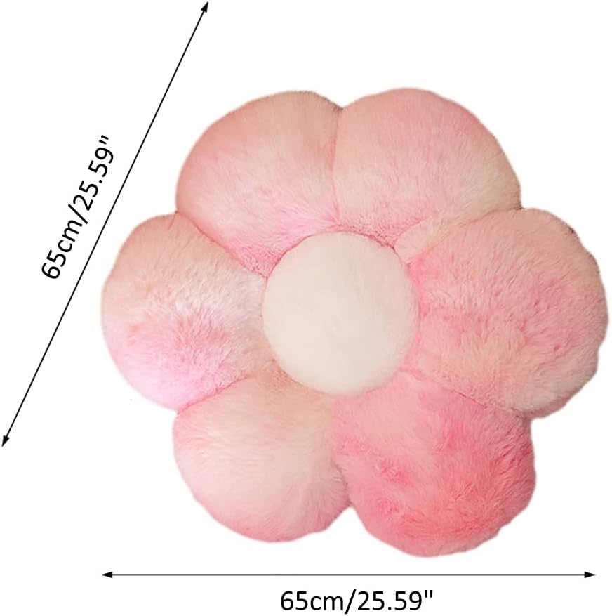 lannery Flower Plush Throw Pillows, Flower Floor Pillow Seating Cushion Toy for Reading, Room, Watching TV (25.6", Pink -2)