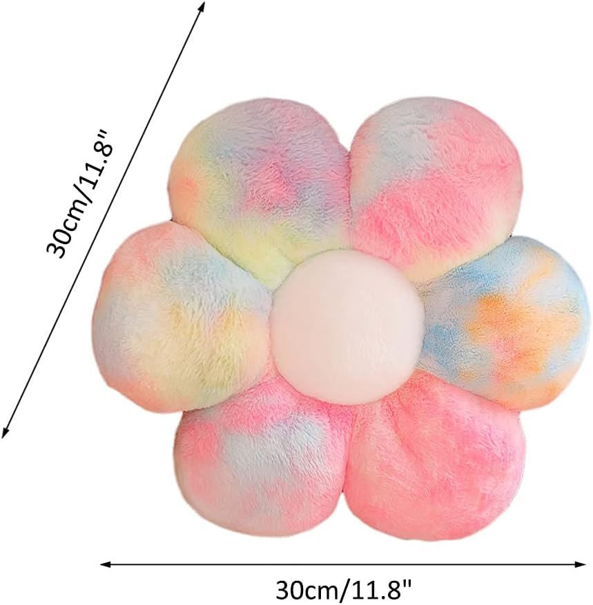 lannery Flower Plush Throw Pillows, Flower Floor Pillow Seating Cushion Toy for Reading, Room, Watching TV (11.8", Color)