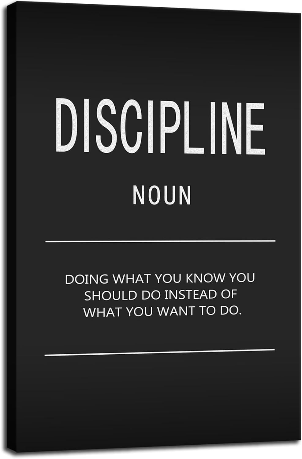 Inspirational Canvas Wall Art Success Office Decor Motivational Painting Discipline Noun Pictures Inspiring Entrepreneur Quote Posters Prints Artwork Home Living Room Decor Framed[24" W x 36" H]