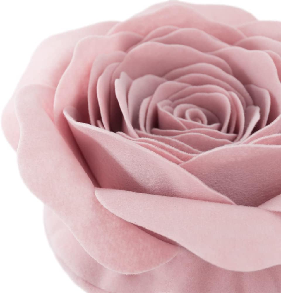 JWH 3D Flower Throw Pillow Cover Aesthetic Decorative Floral Accent Pillow Case Round Cushion Rose Pillowcase Couch Bed Living Room Chair Bedroom 14 Inch Blush Pink