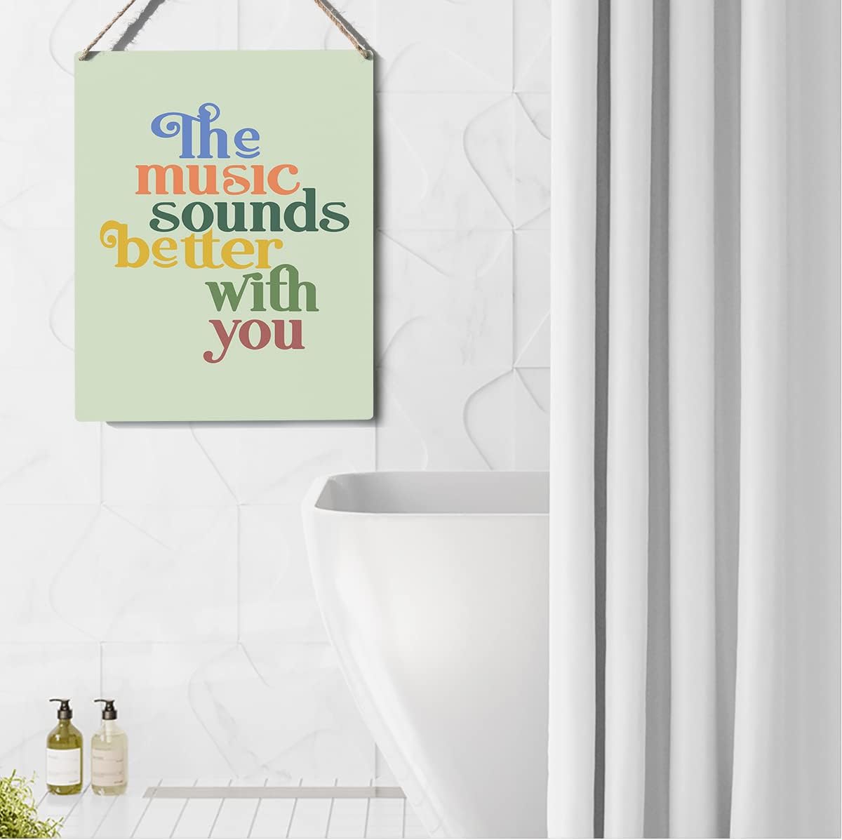 Funny Music Decor Gifts for Women Men Colorful Wood Wall Sign Christmas Birthday Housewarming New Home Gifts for Women Men Friend Coworkers Neighbor Wooden Plaque Home Decor Artwork 8”X10”