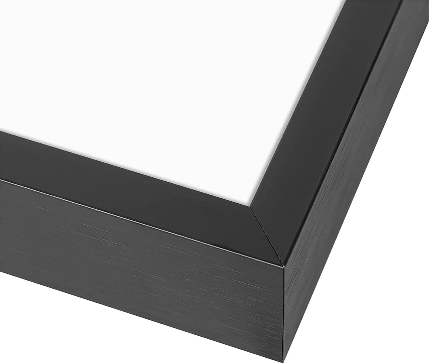 Frametory - 8x10 Aluminum Collage Picture Frame - Display 4x6 Pictures with 2 Openings Mat - Real Glass Front - With Easel Stand for Horizontal/Vertical Wall Mount - Black 1 Pack