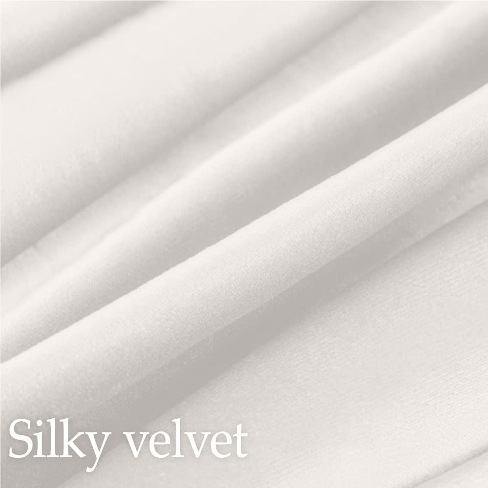 lalaLOOM Velvet Throw Pillow Covers, Set of 2, 20x20 Decorative Square Pillows Home Decor, Soft Accent Cases, Silky Machine Washable Pillowcases for Sofa, Couch, Bedroom, Living Room, Cream