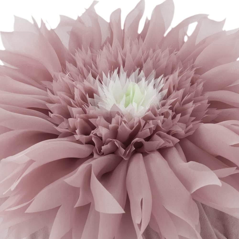 Handmade 3D Pink Flower Round Velvet Throw Pillows Aesthetic Decorative Daisy Accent Pillowcase Cute Soft Cushion for Bed Couch Sofa Car Living Room Bedroom Home Decor Gift 14 Inch Rose Gold