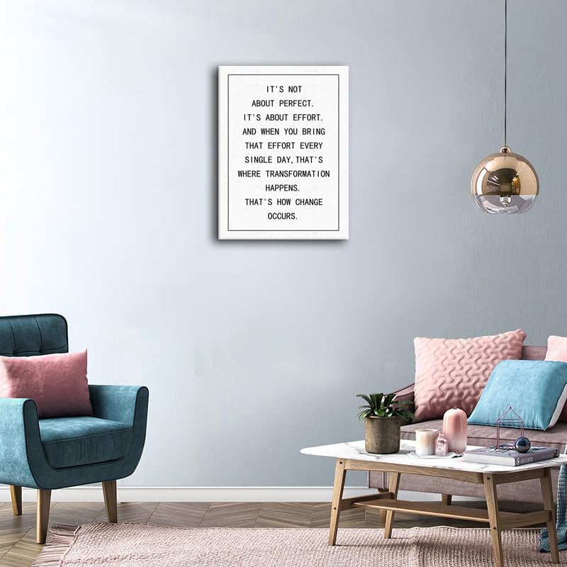 It's Not About Perfect It's About Effort Motivational Wall Art Decor Inspirational Quotes Canvas Posters Painting Wall Framed Modern Prints Artwork Wall Decoration Home Office Decor[18''W X 24''H]