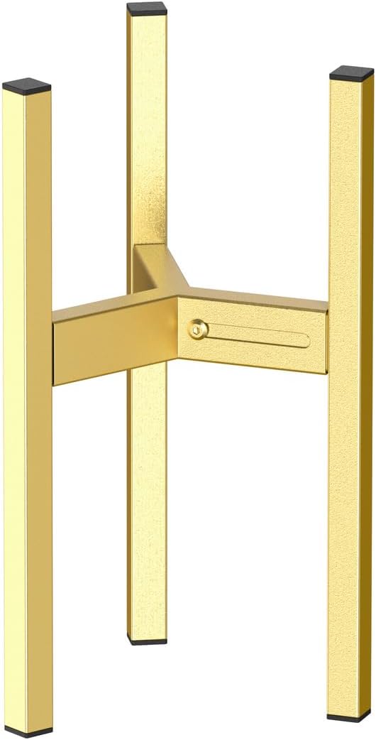 Metal Plant Stand, Adjustable Size Fits 10 12 13 14 15 16 Inches Large Planter Pot,Mid Century Expandable Plant Holder Indoor Outdoor Corner (HeavyGold-III, Fits all pots between 8" and 16")