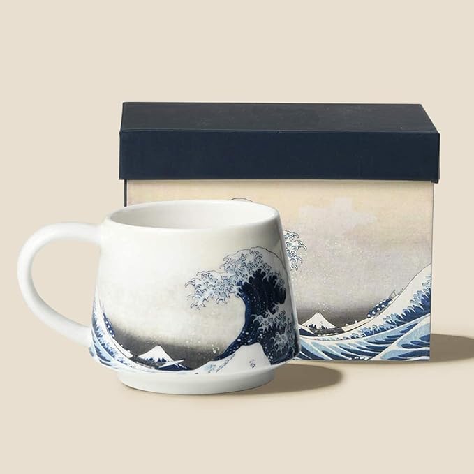 Topadorn Ceramic Mug Porcelain Coffee Cup,12 oz. The Great Wave