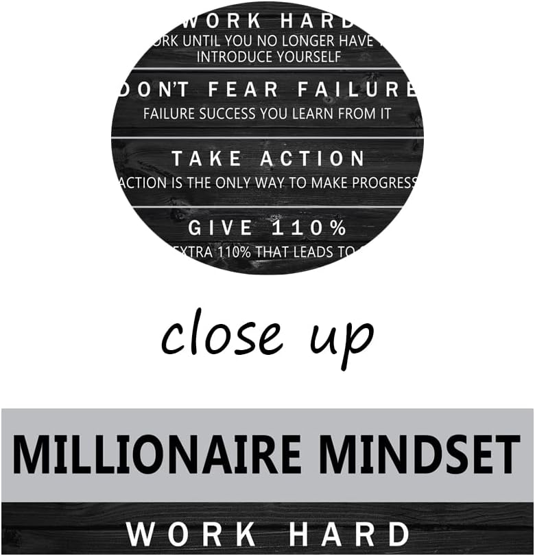 Inspirational Canvas Wall Art Motivational Entrepreneur Proverbs Millionaire Mindset Inspirational Painting Poster Print Artwork Office Wall Decoration Frame Ready to Hang[12" W X 18" H]