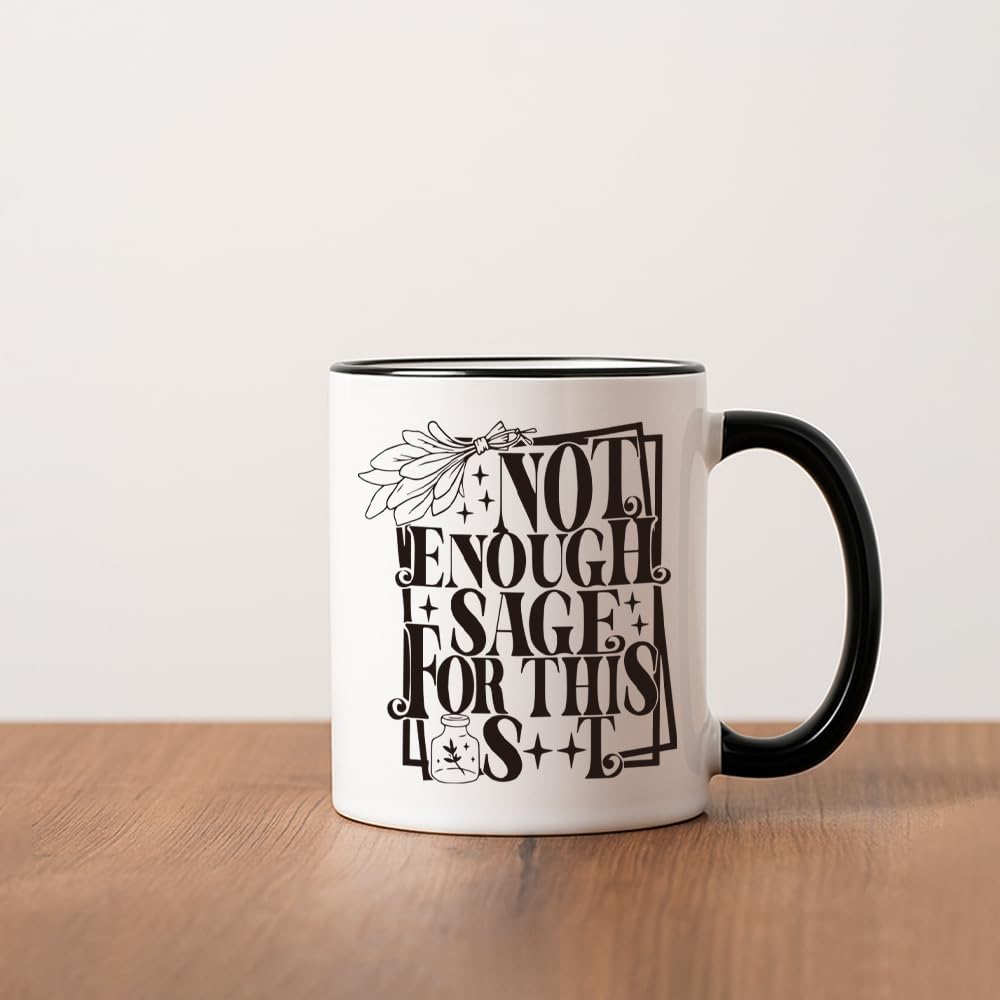 Funny Tarot card Coffee Tea Mug for Women Men - Not Enough Sage, Witchy Witch Witchcraft Birthday Presents for Friends Coworker Boss 11oz