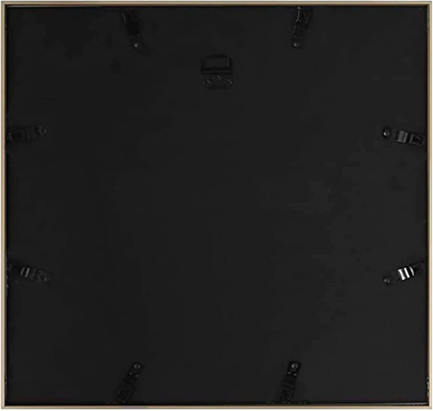 Frametory - 16x16 Aluminum Collage Picture Frame - Display 4x4 Pictures with 9 Openings Mat - Real Glass Front - Horizontal/Vertical Wall Mount - Gold 1 Pack