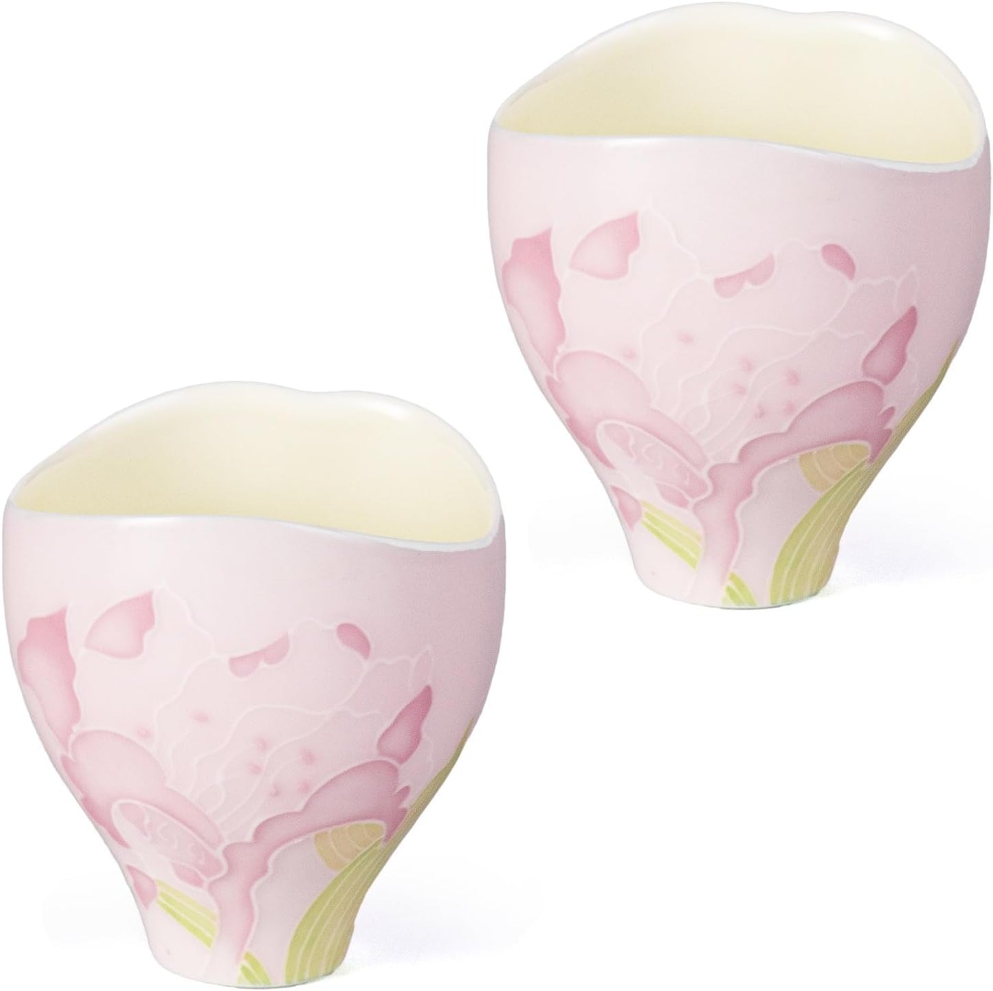 KAMMAK Ceramic Tea Cups Small, Cute Vintage Coffee Cup Set of 2, Porcelain Teacups Espresso Mug, 2.9oz Hand Painted Chinese Afternoon Tea Party Mugs, Birthday Gift for Women Men, Man Yan Arita