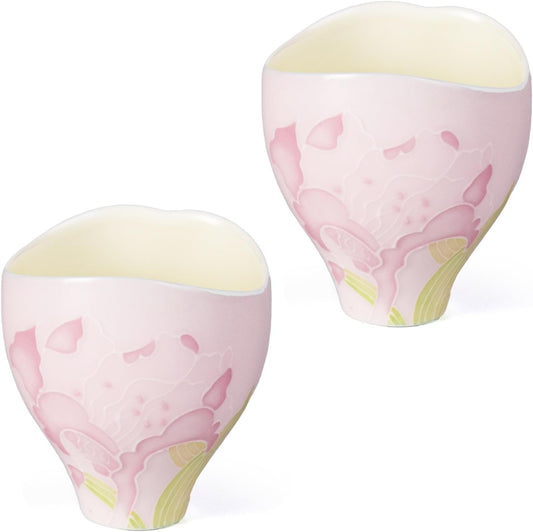 KAMMAK Ceramic Tea Cups Small, Cute Vintage Coffee Cup Set of 2, Porcelain Teacups Espresso Mug, 2.9oz Hand Painted Chinese Afternoon Tea Party Mugs, Birthday Gift for Women Men, Man Yan Arita