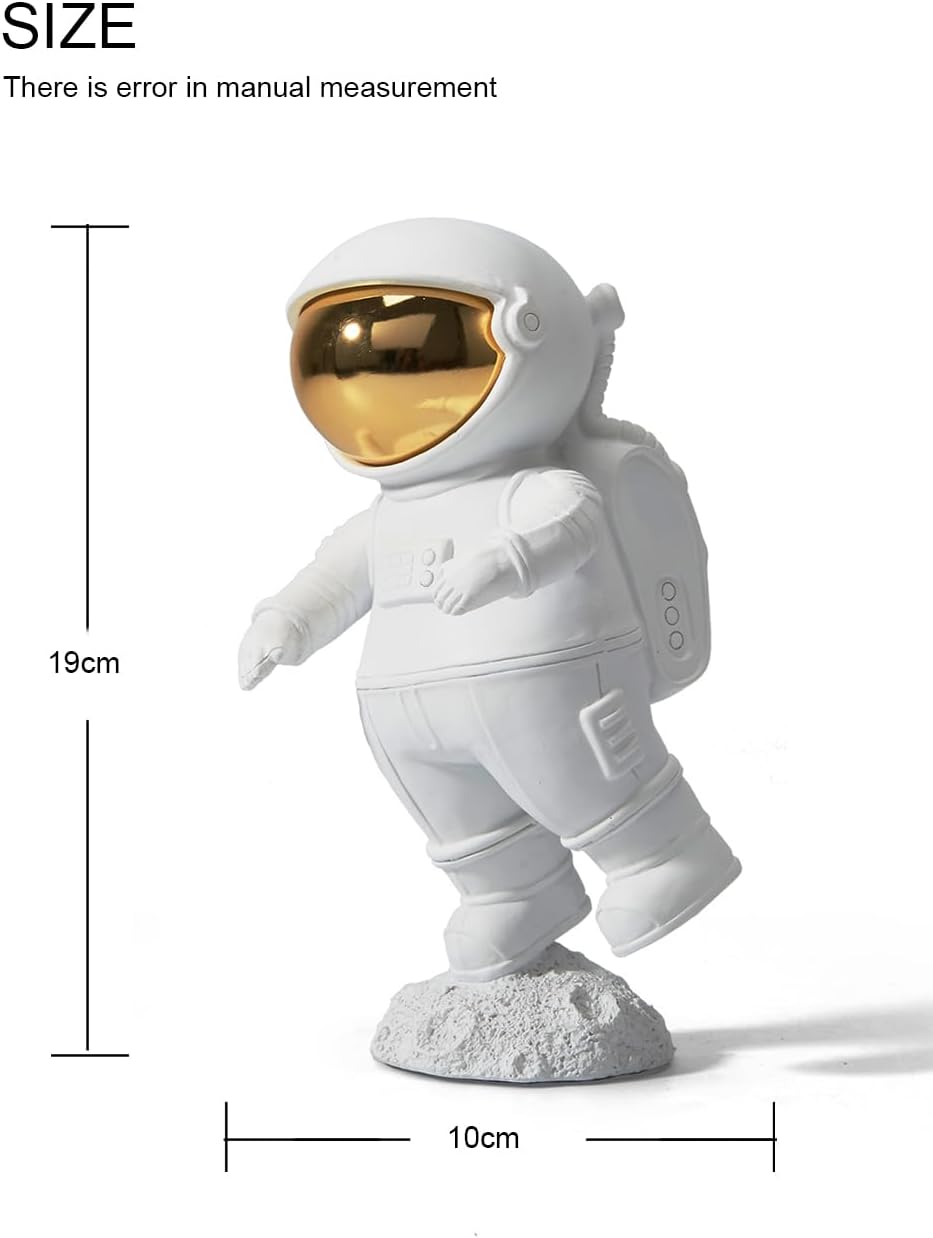 HAUCOZE Astronaut Sculpture Decor Modern Statue Figure Table Centerpiece Polyresin 7.5 inch
