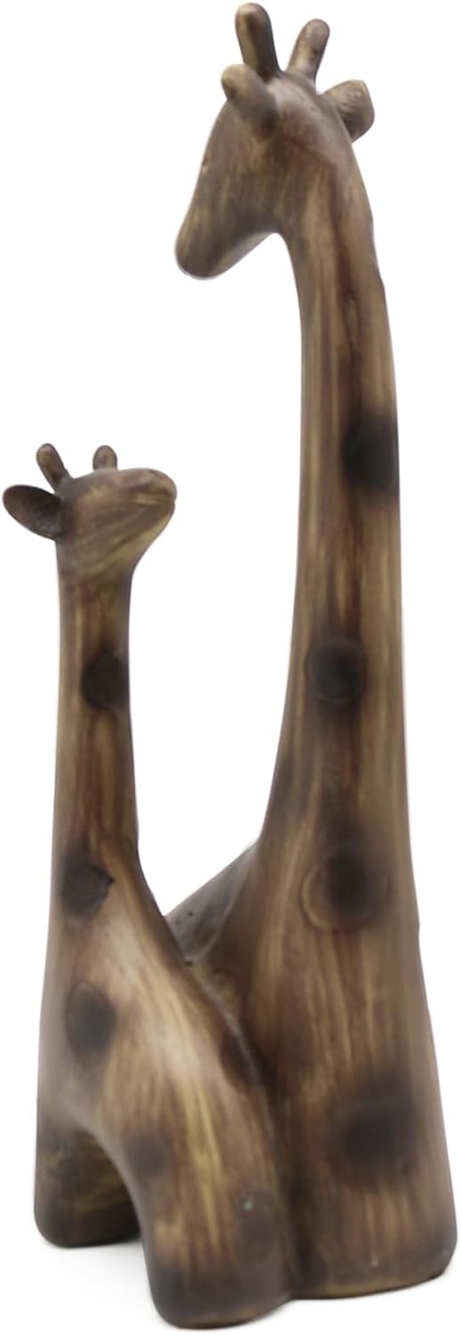 Lukitas Giraffes Statue and Sculpture Decor, Mom-and-Baby Giraffe Figurine, Creative Desktop Decorative Ornaments, Resin 11.5''