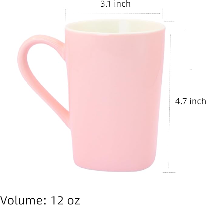 12oz Ceramic Coffee Mug Pink Coffee Mug Heart Shaped Pattern Design Heart Gift for Mother's Day Women Mom