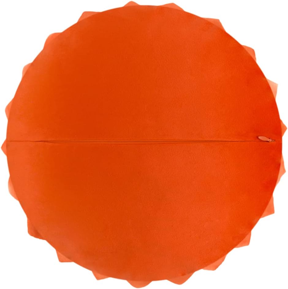 JWH Handmade 3D Flower Pillow Covers Aesthetic Decorative Round Throw Pillow Floral Pillow Cases Velvet Pillowcase Accent Cushion for Living Room Bed Couch Home 12 Inch Red Orange