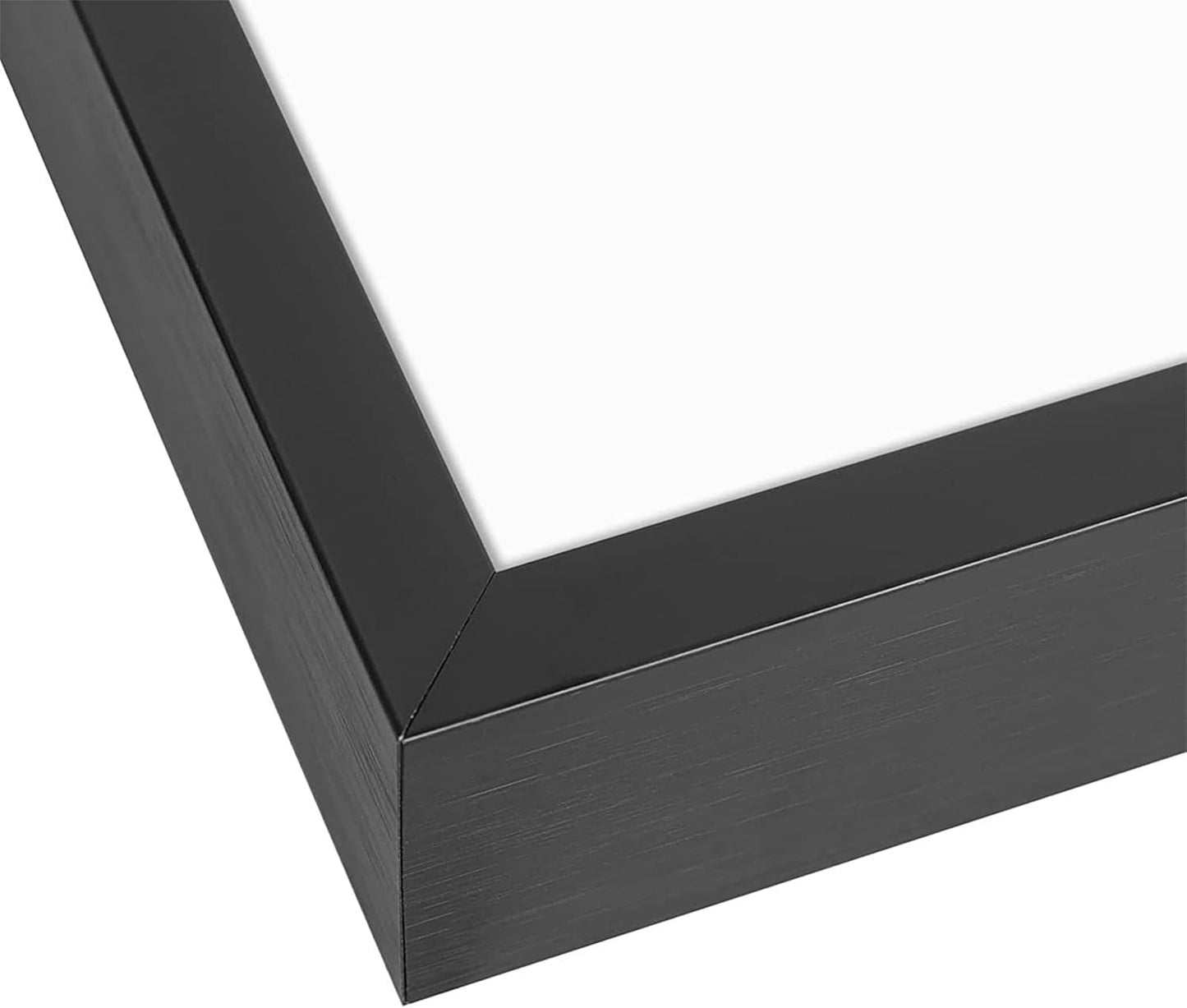 Frametory - 8.5x11 Aluminum Collage Picture Frame - Display 5x7 Pictures with 2 Openings Mat - Real Glass Front - With Easel Stand for Horizontal/Vertical Wall Mount - Black 1 Pack