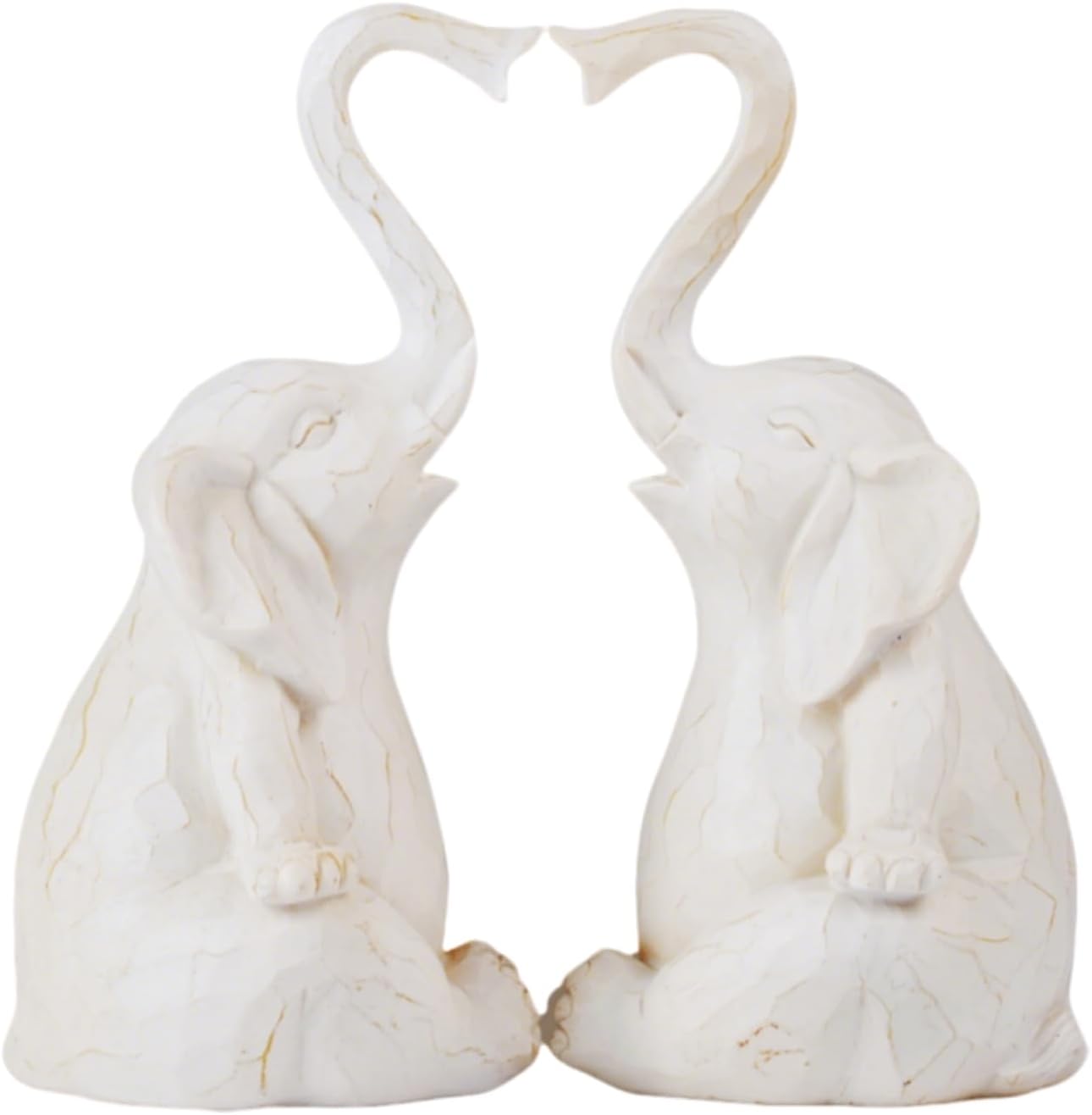 Loving Pair of Elephants - Handmade Elephant Statues - Symbolic Home Decor Figurines for Love, Luck, and Harmony - Ideal Gift for Wedding, Anniversary, Mother's Day