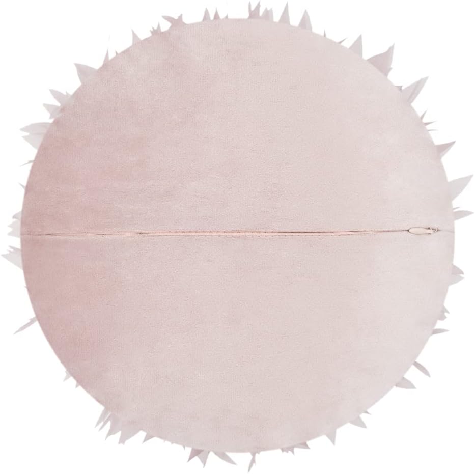 Handmade 3D Flower Pillow Decorative Round Velvet Throw Pillows with Inserts Included Cute Soft Elegant Daisy Cushion for Bed Couch Bedroom Living Room Christmas Home Decor 12 Inch Dusty Pink