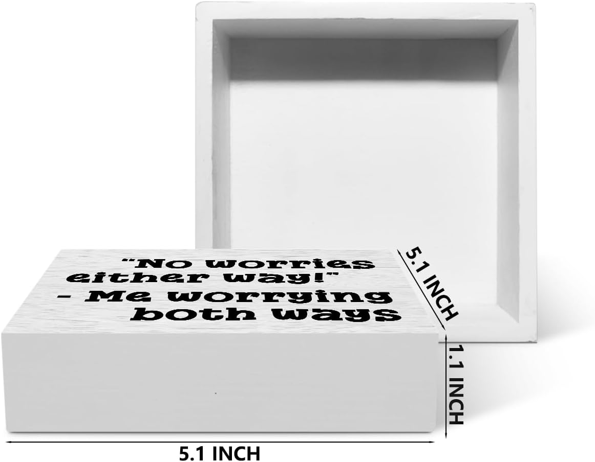 Funny Sarcastic Rustic Wooden Box Sign, Desk Decor Office Decor Supplies Strength Friend Gift Desk Accessories for Table Shelf Home Farmhouse Bathroom Cubicle Decorations Wood Block Plaque Box Sign