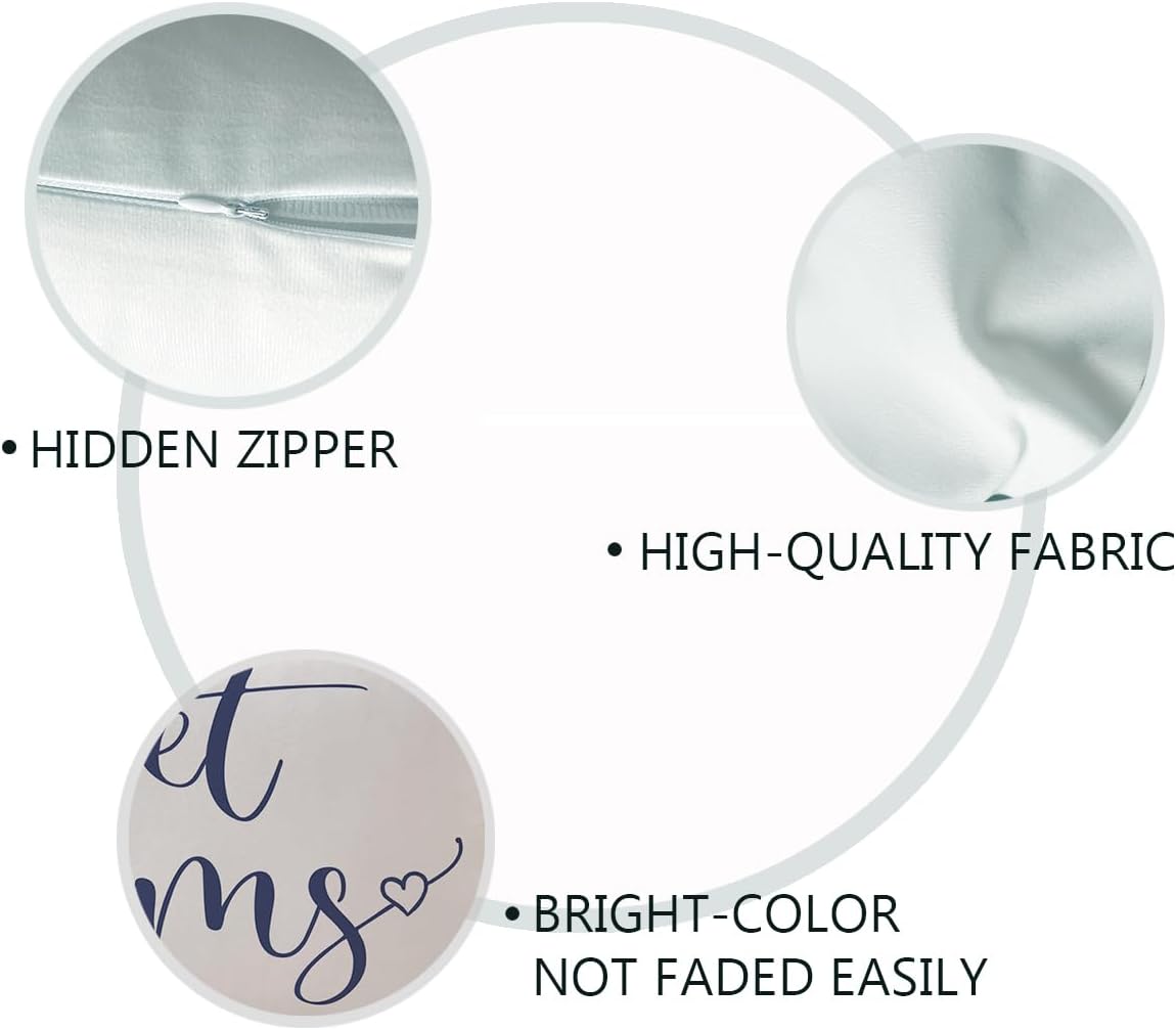 Bedding Decorative Lumbar Pillowcases Sweet Dreams Good Night Cushion Covers Sleep Themed Decorative Throw Pillow Covers 12''x20'',2Pack Super Soft for Bedroom Guest Room Housewarming Gifts (Blue)