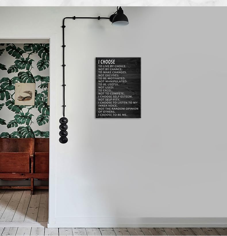 Inspirational Canvas Wall Art I Choose to Live by Choice Motivational Poster Canvas Painting For Wall Prints Quotes Artwork Framed Office Wall Decor for Bedroom Living Room[18''W X 24''H]