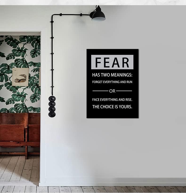 Fear Has Two Meanings Inspirational Canvas Painting Entrepreneur Quotes Motivational Wall Art Growth Poster Prints Wall Pictures for Living Room Home Decor Office Framed Ready to Hang [30''W x 40''H]
