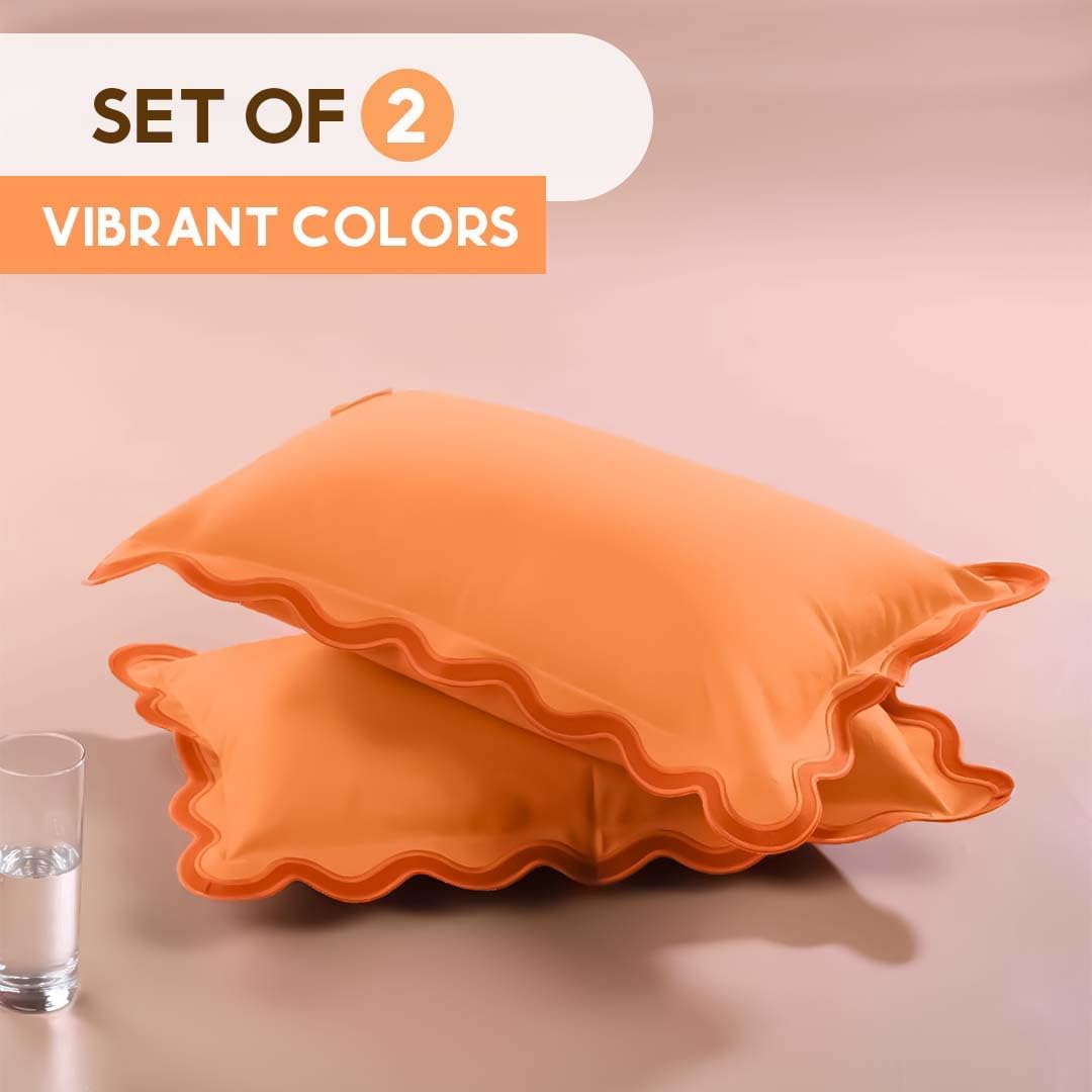 Folkulture Throw Pillow Covers | (12 x 20) Set of 2 Orange Fall Pillow Covers for Fall Living Room Decor | Boho Throw Pillow or Accent Pillow | Lumbar Pillow Cover for Thanksgiving Decorations