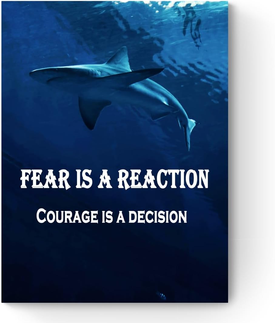 GoForArt Motivational Canvas Wall Art, Famous Quote Inspirational Prints Wall Decor, Shark Poster for Office Living Room, Animals Bedroom Dorm Room Artwork Home Decoration 12x18in