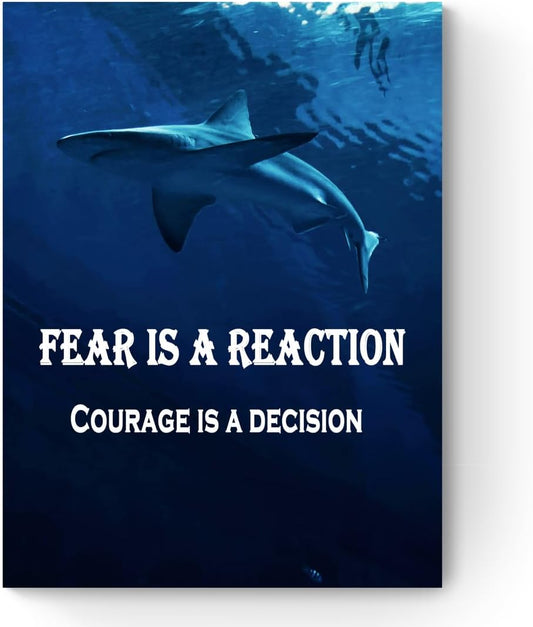 GoForArt Motivational Canvas Wall Art, Famous Quote Inspirational Prints Wall Decor, Shark Poster for Office Living Room, Animals Bedroom Dorm Room Artwork Home Decoration 12x18in