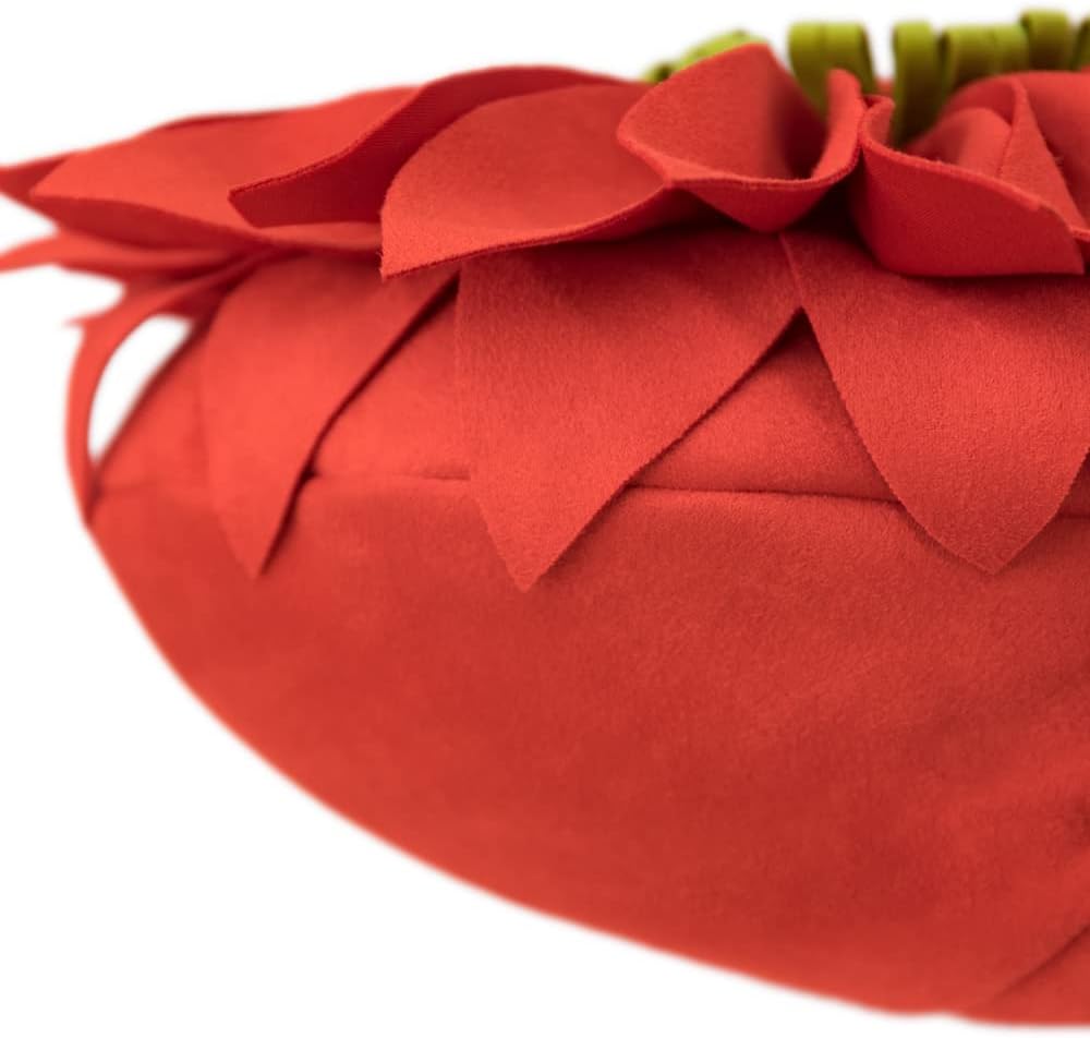 JWH Handmade 3D Flower Throw Pillow Cover Aesthetic Decorative Colorful Daisy Floral Accent Pillow Round Cushion Stereo Pillowcase for Couch Bed Living Room Chair 12 Inch Coral Red