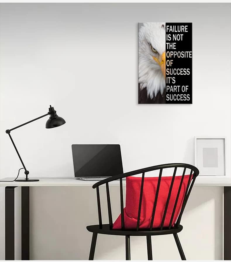 Inspirational Canvas Wall Art Motivational Animal Eagle Poster Inspiring Entrepreneur Positive Quote Success Picture Print Artwork Living Room Home Office Decor Frame Ready to Hang[12''W X 18''H]