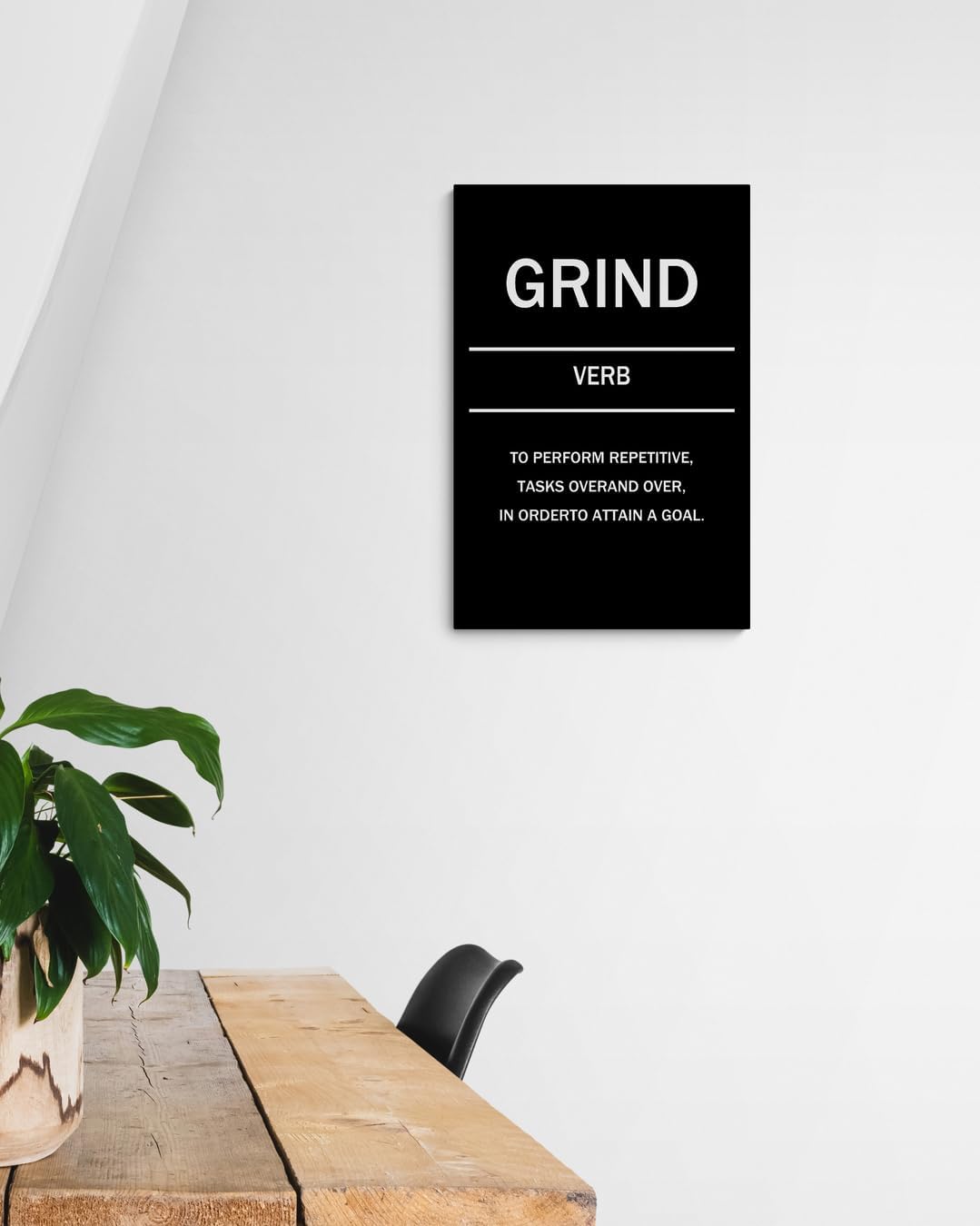 GoForArt Motivational Canvas Wall Art, Famous Quote Inspirational Prints Wall Decor,GRIND Poster for Office Living Room, Bedroom Dining Room Artwork Home Decoration 12x18in