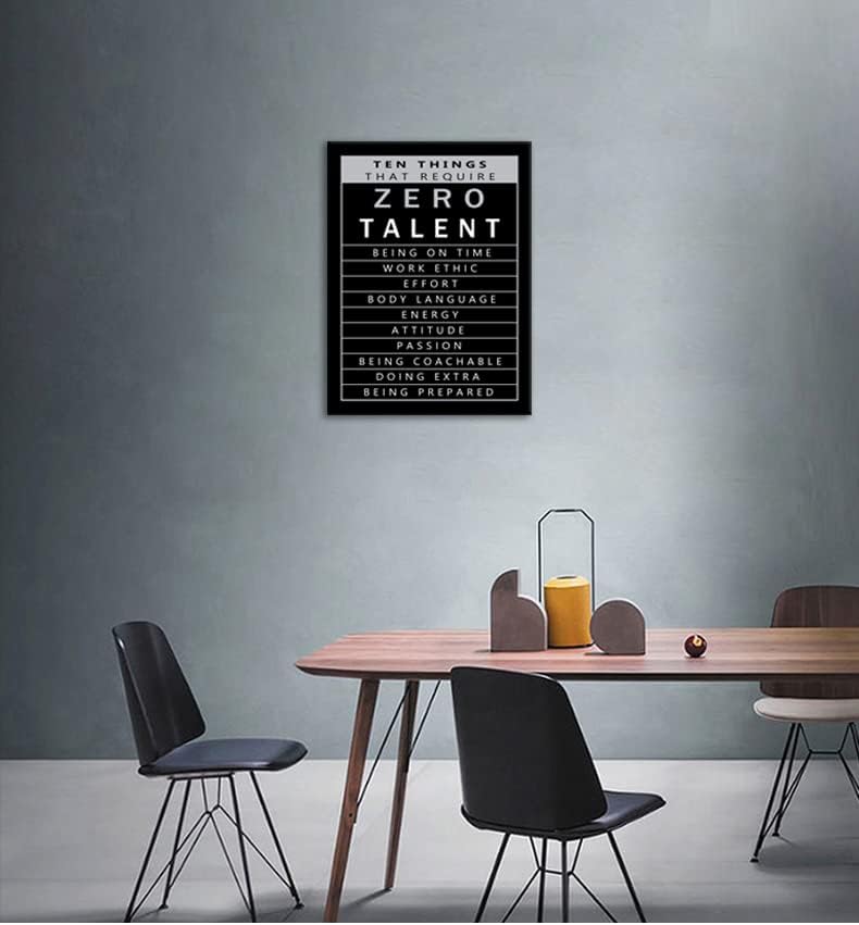 Inspirational Wall Art Ten Things that Require Zero Talent Motivational Office Pictures Prints on Canvas Inspiring Entrepreneur Quotes Posters Painting Artwork Wall Decor Ready to Hang[30"W X 40"H]