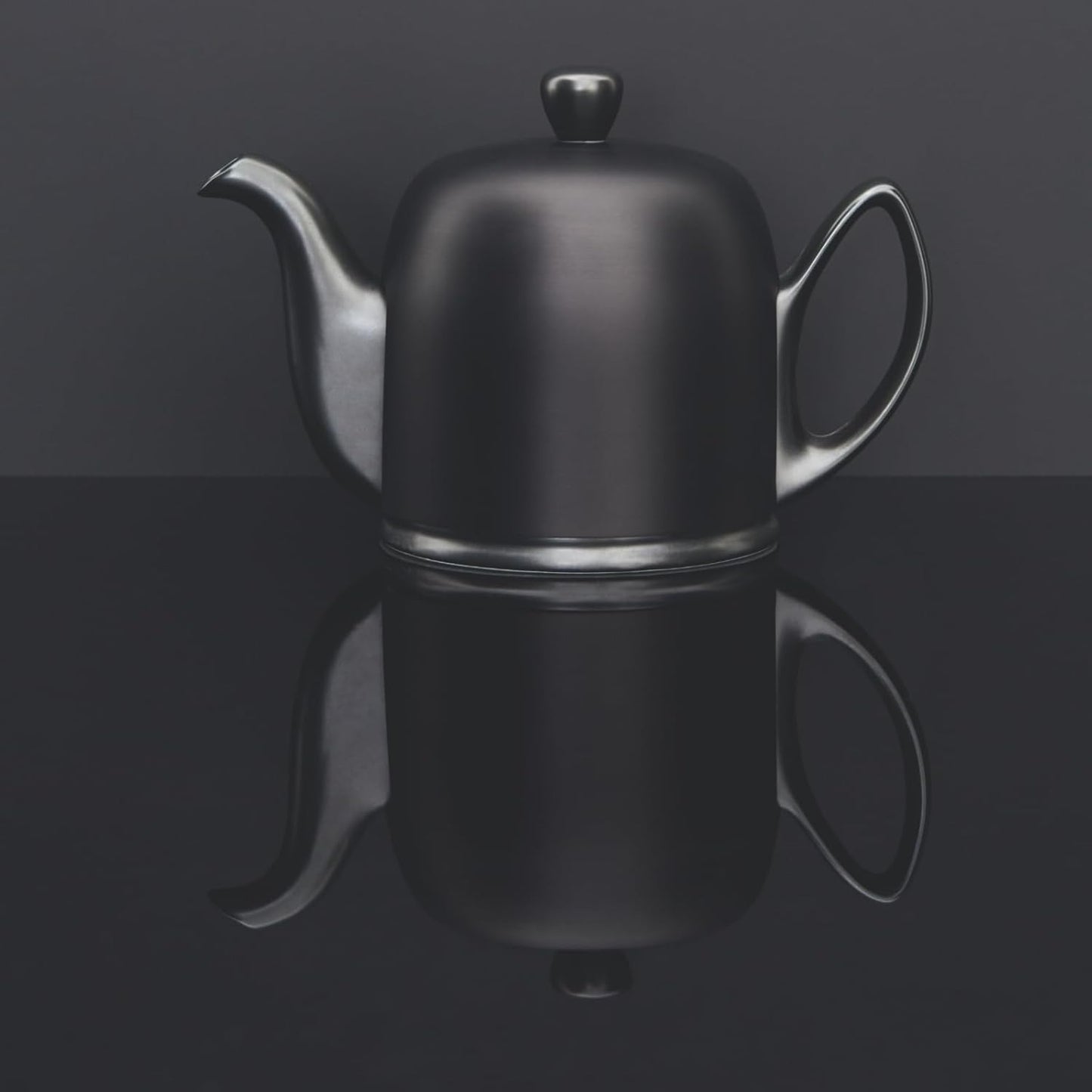 Degrenne Salam Luxury French Tea Pot - Porcelain Teapot with Stainless Steel Cover, Ceramic Tea Kettle for Loose Tea, Removable Infuser, 6 Cup Capacity, 36oz - Monochrome Rose