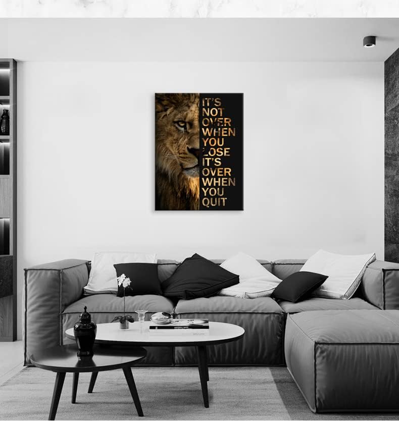 Inspirational Lion Poster Canvas Wall Art Motivational Animal Picture Painting Print Artwork Office Wall Decor for Living Room Bedroom School Decoration Frame Ready to Hang[30″W X 40″H]