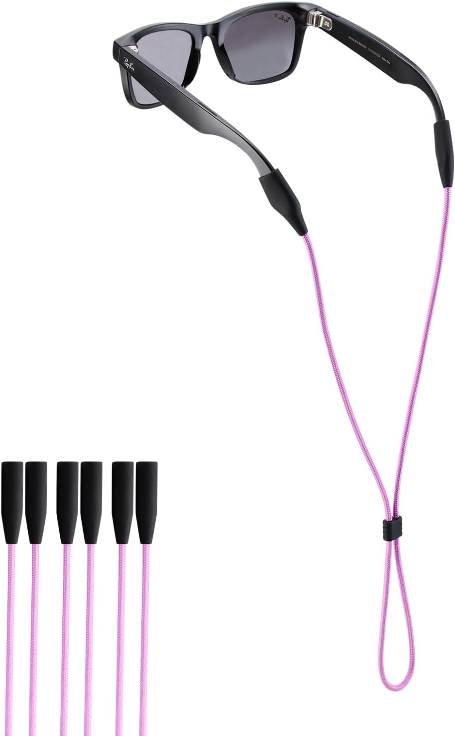 Glasses Strap for Ray-Ban Meta & Wide Frame Glasses – 3pcs Adjustable Sunglasses Straps Cords for Men Women kids-Eye Glasses Holders Around Neck, Lanyard String Chain Rope for Sports (Purple)