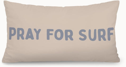 Coastal Beach Room Decor 12x20 Pillow Cover, Beach House Decor, Pray for Surf Coastal Decorative Lumbar Pillow Covers for Girls Boys Bedroom College Dorm Sofa Couch