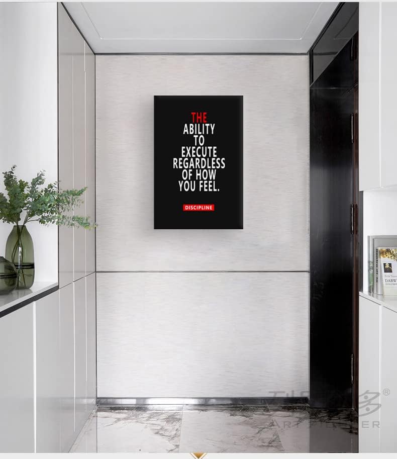 Inspirational Office Wall Art Motivational Canvas Wall Art Discipline Poster Print Wall Decor Entrepreneur Quote Paintings Picture Artwork for Living room Home Decor Ready to Hang[24''W x 36''H]