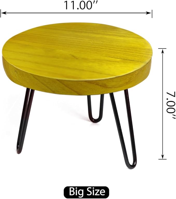 Plant Stand Indoor Outdoor Wood Mid Century Plant Stand for Indoor Plants, Modern Plant Table Round Plant Stool, Boho Rustic Wooden Stool for Plant Pot Hol (L)