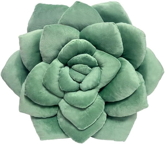 Fleshy Greenery Plush Cushion – Hand-Stitched 3D Flower Throw, Botanical-Shaped Accent for Bedroom, Living Room, and Home Décor, 19.68" (50CM)