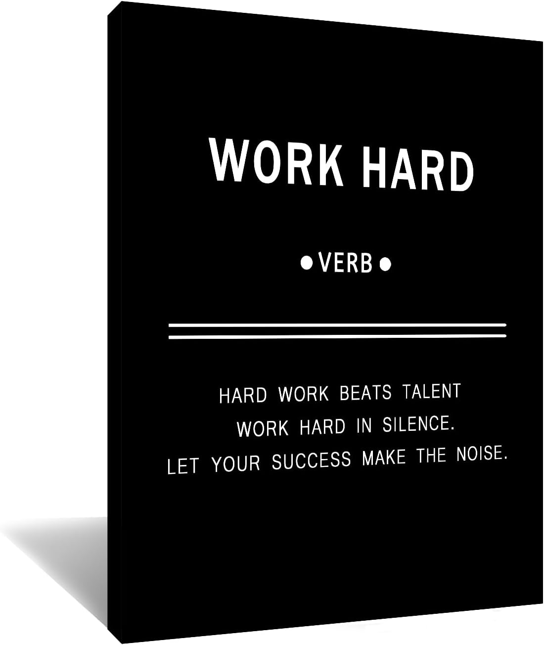 Inspirational Wall Art Work Hard Motivational Poster Quotes Wall Decor for Living Room Bedroom Office Bathroom Canvas Print Artwork Framed Wall Decor Ready to Hang [18''Wx24''H]
