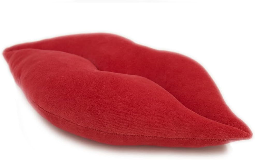 KINGROSE 3D Lip Throw Pillow Decorative Little Pillows Soft Cute Cushion for Sofa Couch Bed Home Decor Girls 11 x 18 Inches Red