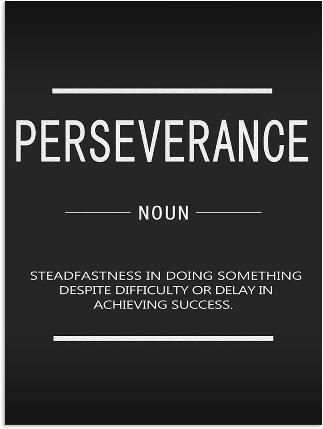 Inspirational Canvas Wall Art Perseverance Noun Printing Poster Motivational Entrepreneur Quotes Poster Artwork Office Workplace Living room Wall Decor Frame Ready to Hang[18"W x 24"H]