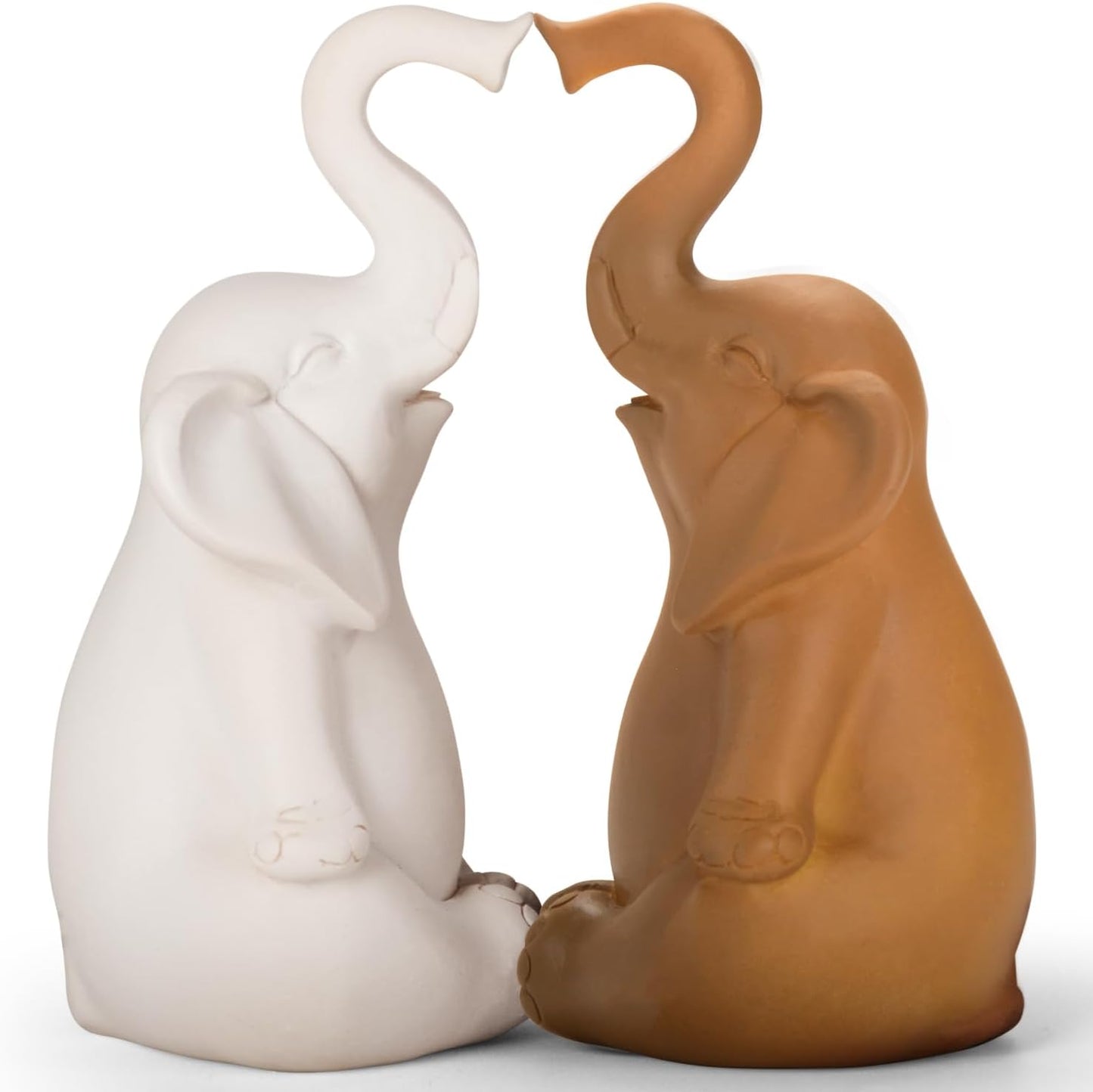 Loving Pair of Elephants, Handcrafted Resin Home Decor Statue Figurine Set, Lucky Gift for Women,Mon,Family, Couples & Elephant Lovers