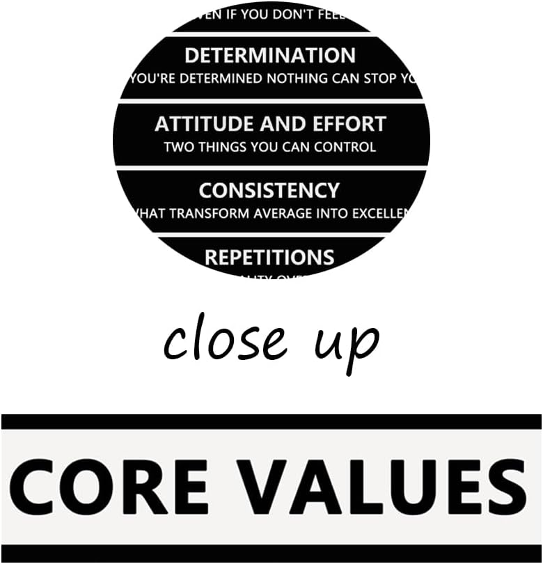 Core Values Inspirational Posters Motivational Canvas Wall Art Inspiring Entrepreneur Quotes Painting Modern Positive Posters Prints Artwork for Office Gym Living Room Decor Framed[24" W x 36" H]