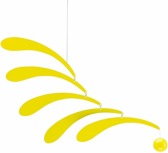 Flowing Rhythm Yellow Hanging Mobile - 18 Inches - Handmade in Denmark by Flensted