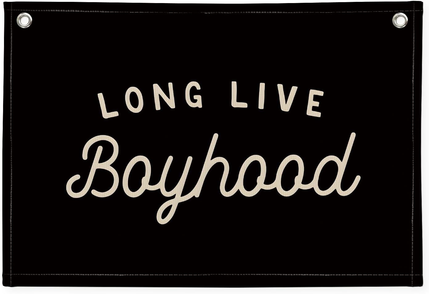 Long Live Boyhood Banner Boy Room Decor, Black Banner Flag Nursery Playroom Wall Decor for Bedroom Living Room Dorm Toddler Decorations Teen Boy Room Decor for kid banner Wall Hanging Linen Flag 30x20