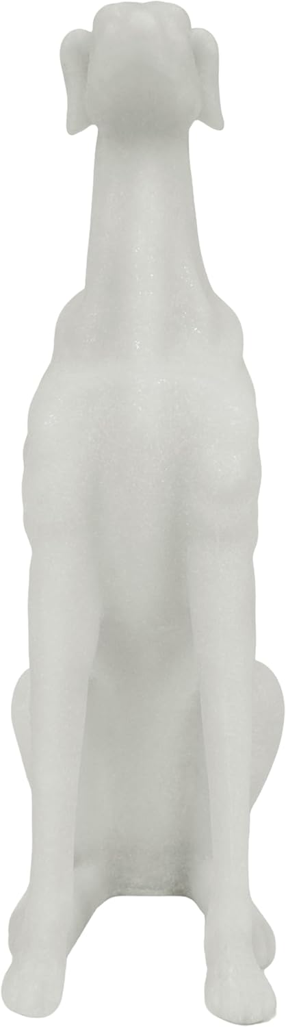 Greyhound Sculpture, White Resin Dog Statue for Home Decor, Coffee Table, Entryway Table, Bookshelf, Living Room, Gifts for Dog Lovers Housewarmings, 14.5 Inch Tall
