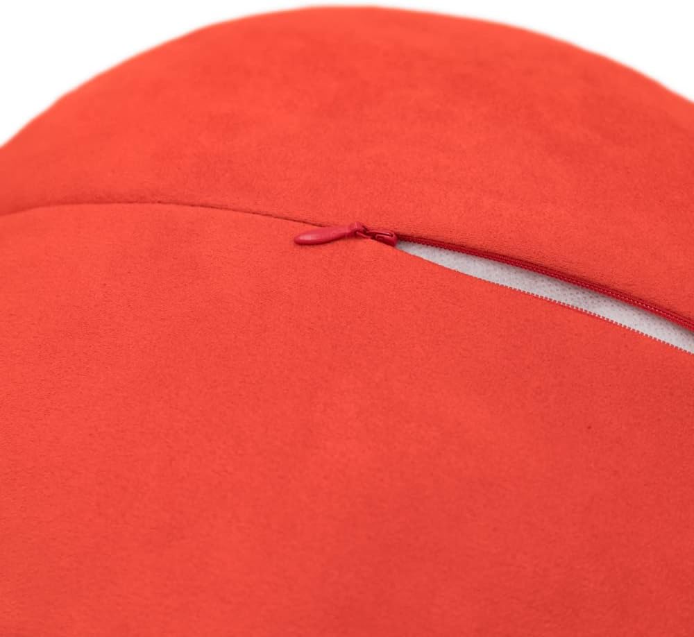 JWH Handmade 3D Flower Throw Pillow Cover Aesthetic Decorative Colorful Daisy Floral Accent Pillow Round Cushion Stereo Pillowcase for Couch Bed Living Room Chair 12 Inch Coral Red